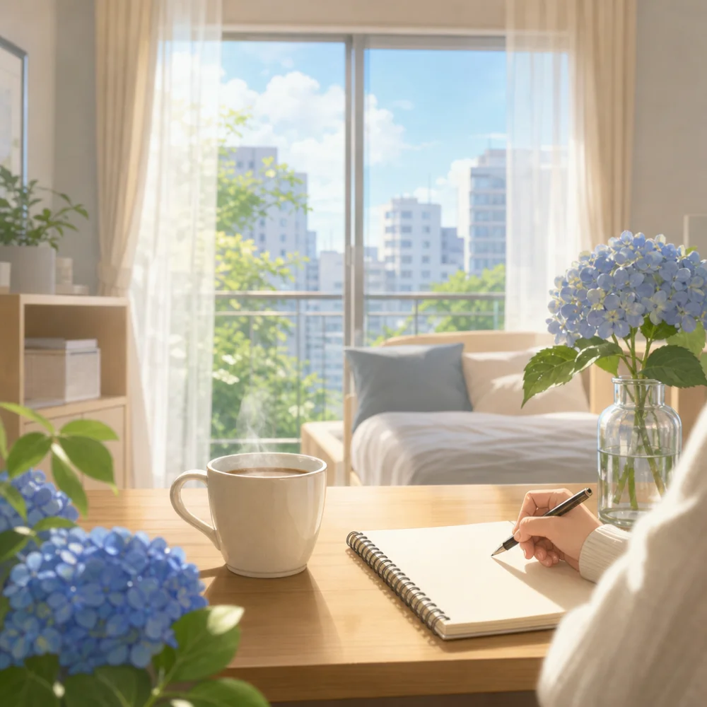 梅雨の晴れ間に自分を褒めるひととき - Eさんの物語
